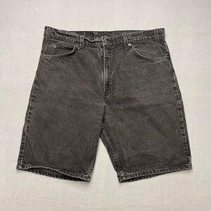 Vintage Levis 550 Orange Tab Shorts Mens 38 Black Gray Denim Relaxed Fit Cut Off